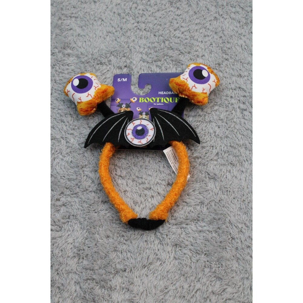Bootique Eyeball Bat Wings Dog Headband S/M Pet Costume Halloween Accessory